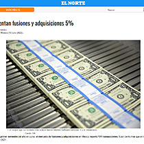 Aumentan fusiones y adquisiciones 5%